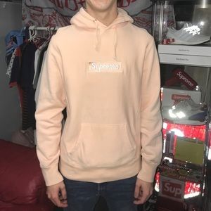 Supreme Box Logo Peach Hoodie
